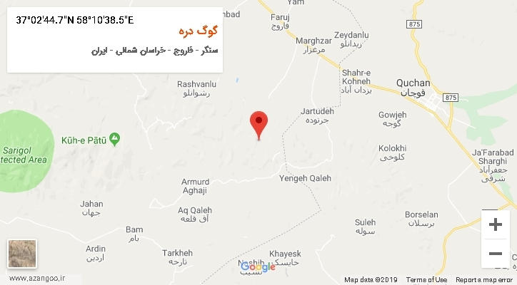 روستای گوگ دره بر روی نقشه