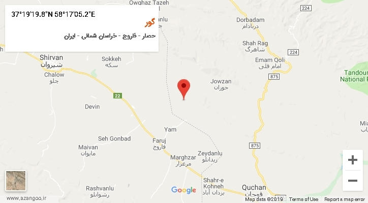 روستای گور بر روی نقشه