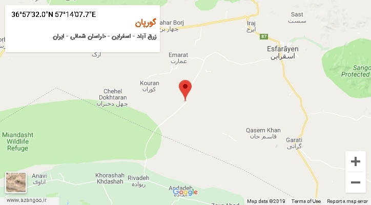 روستای گورپان بر روی نقشه