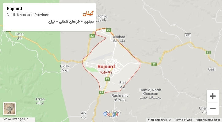 دهستان گیفان بر روی نقشه