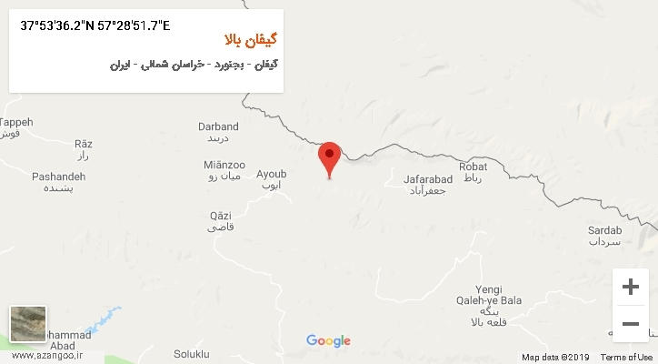 روستای گیفان بالا بر روی نقشه