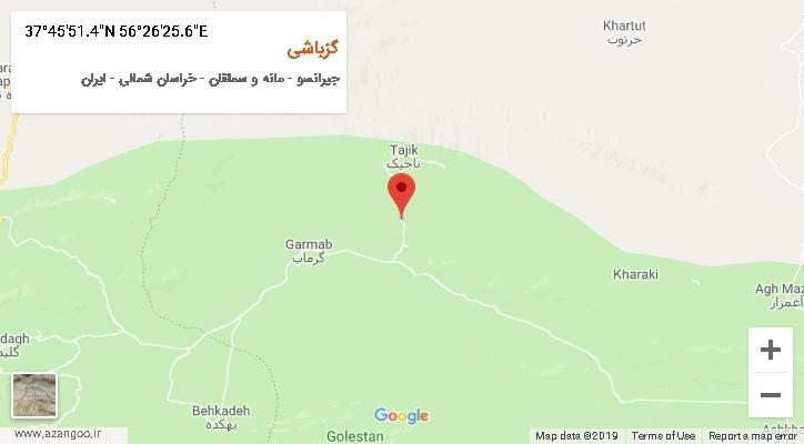 روستای گزباشی بر روی نقشه