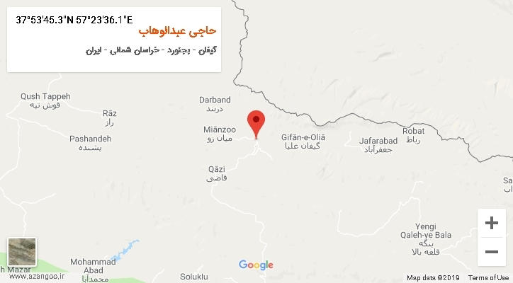 روستای حاجی عبدالوهاب بر روی نقشه