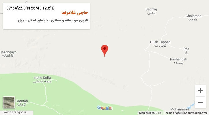 روستای حاجی غلامرضا بر روی نقشه