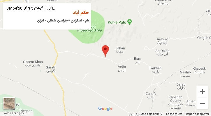 روستای حکم آباد بر روی نقشه