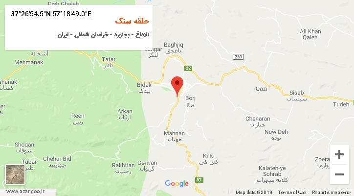 روستای حلقه سنگ بر روی نقشه