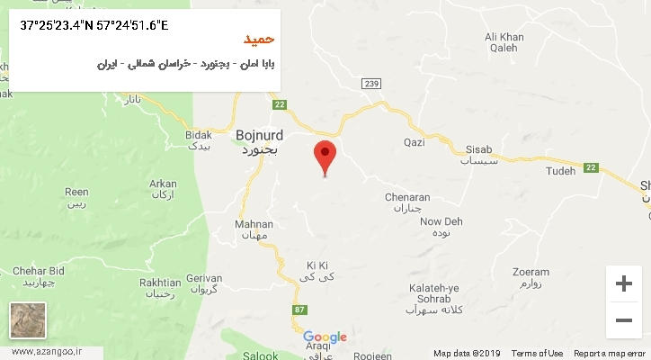 روستای حمید بر روی نقشه