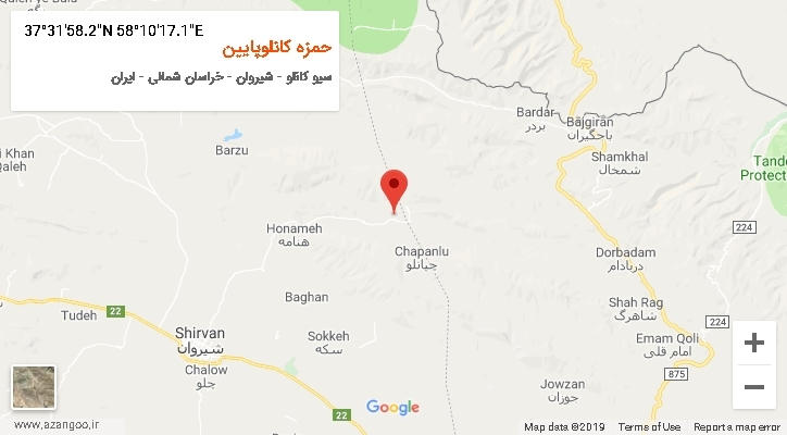 روستای حمزه کانلوپایین بر روی نقشه