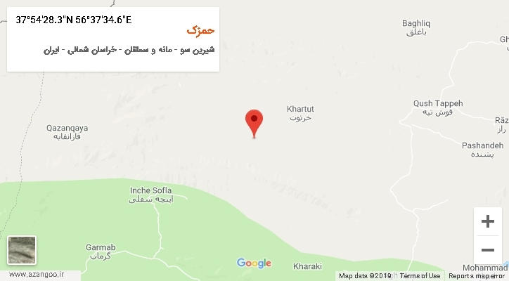 روستای حمزک بر روی نقشه