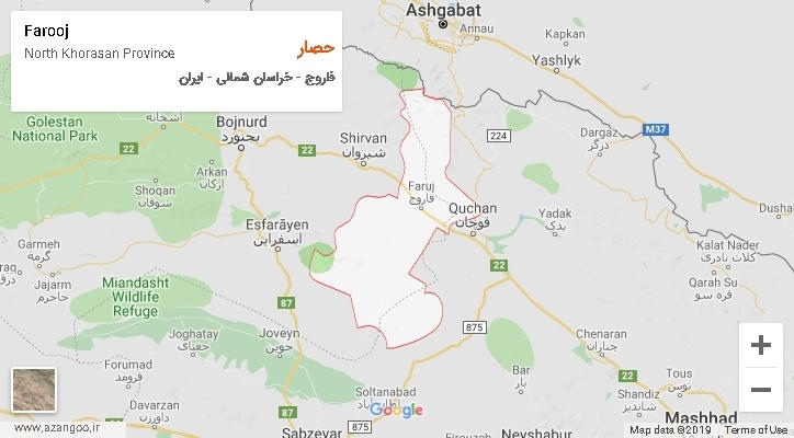 دهستان حصار بر روی نقشه