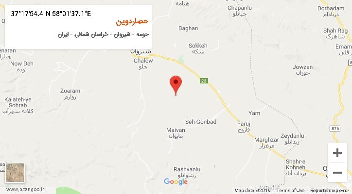 روستای حصاردوین بر روی نقشه