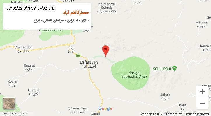 روستای حصارکاظم آباد بر روی نقشه