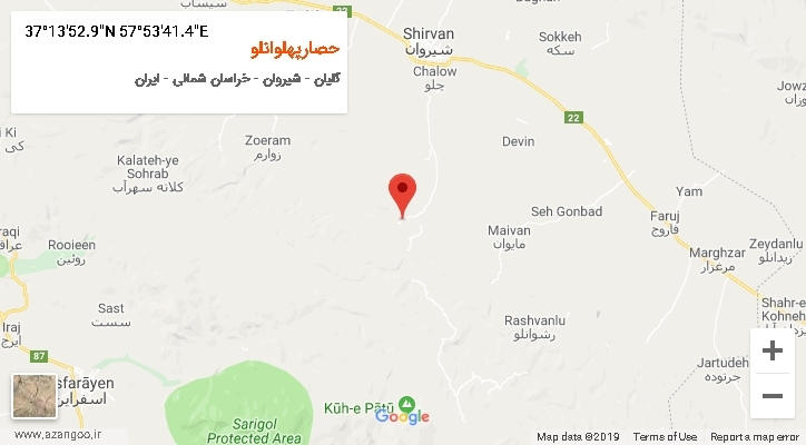 روستای حصارپهلوانلو بر روی نقشه