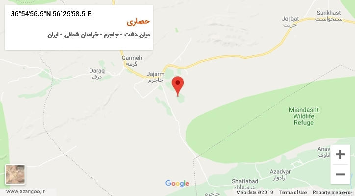روستای حصاری بر روی نقشه