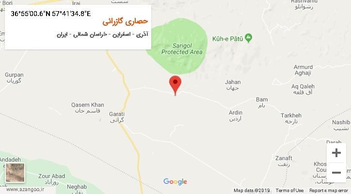 روستای حصاری گازرانی بر روی نقشه