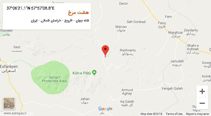 روستای هشت مرخ بر روی نقشه