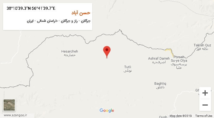 روستای حسن آباد بر روی نقشه