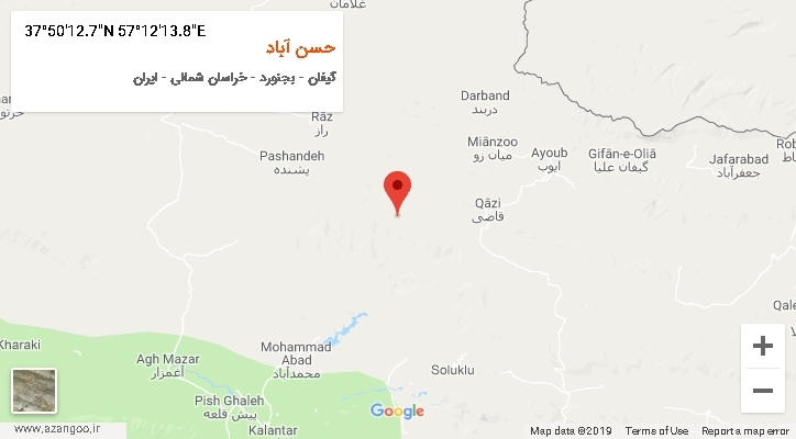 روستای حسن آباد بر روی نقشه