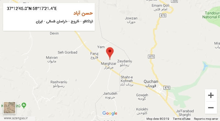 روستای حسن آباد بر روی نقشه