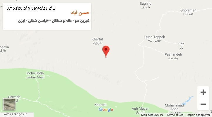 روستای حسن آباد بر روی نقشه