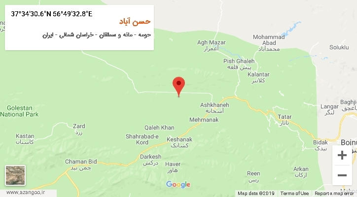 روستای حسن آباد بر روی نقشه