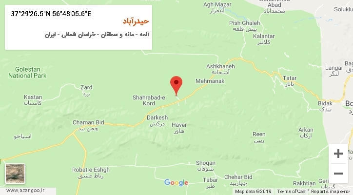 روستای حیدرآباد بر روی نقشه