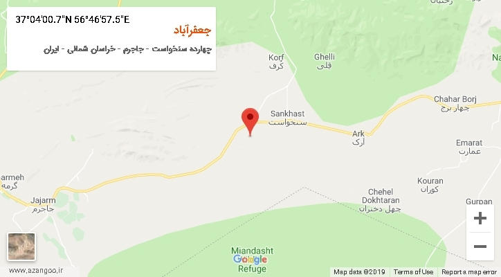 روستای جعفرآباد بر روی نقشه