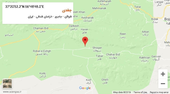 روستای جغدی بر روی نقشه