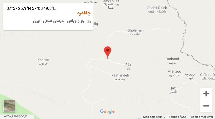 روستای جلفدره بر روی نقشه