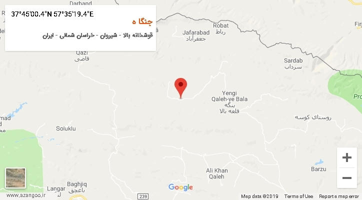 روستای جنگا ه بر روی نقشه