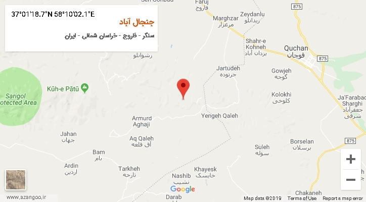 روستای جنجال آباد بر روی نقشه