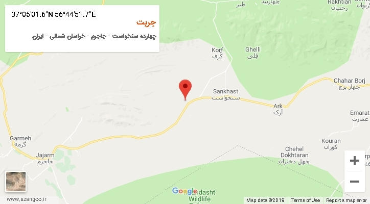 روستای جربت بر روی نقشه