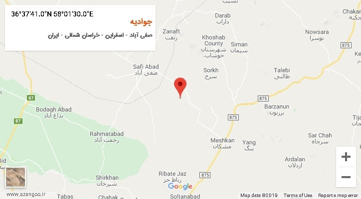 روستای جوادیه بر روی نقشه