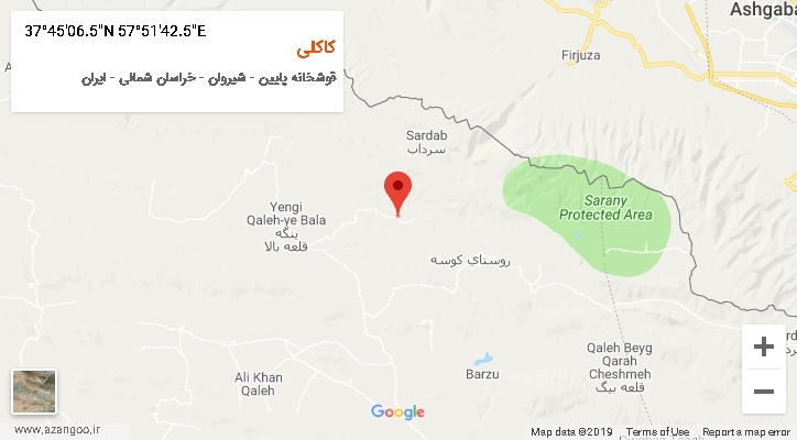 روستای کاکلی بر روی نقشه