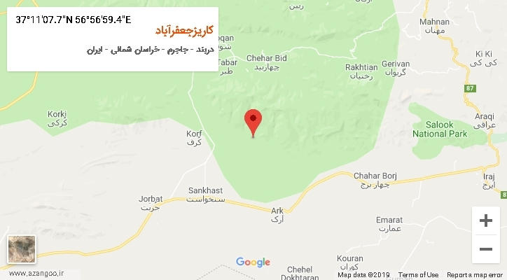 روستای کاریزجعفرآباد بر روی نقشه