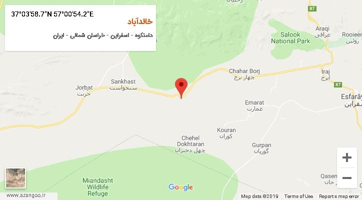 روستای خالدآباد بر روی نقشه