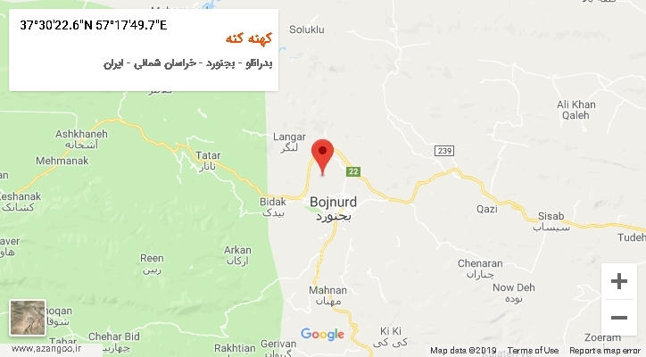 روستای کهنه کنه بر روی نقشه