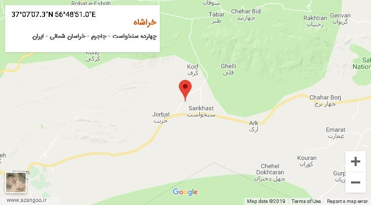 روستای خراشاه بر روی نقشه