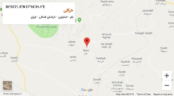روستای خرگلی بر روی نقشه