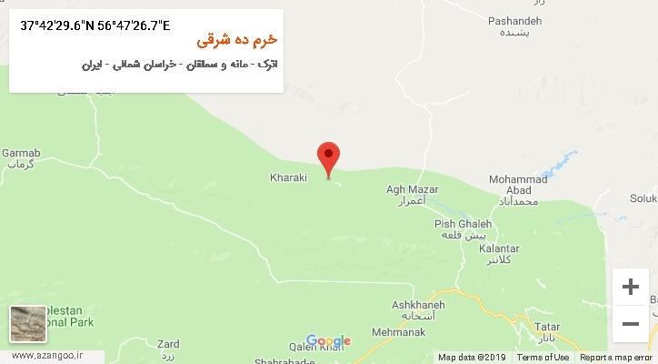 روستای خرم ده شرقی بر روی نقشه