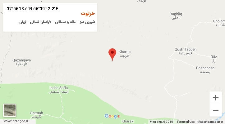 روستای خرتوت بر روی نقشه