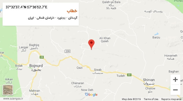روستای خطاب بر روی نقشه