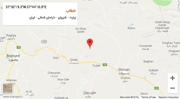 روستای خطاب بر روی نقشه
