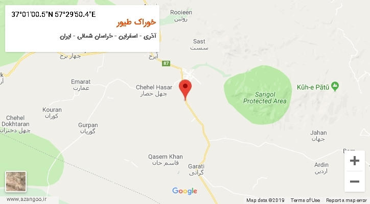 روستای خوراک طیور بر روی نقشه
