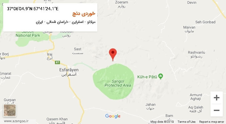 روستای خوردی دنج بر روی نقشه