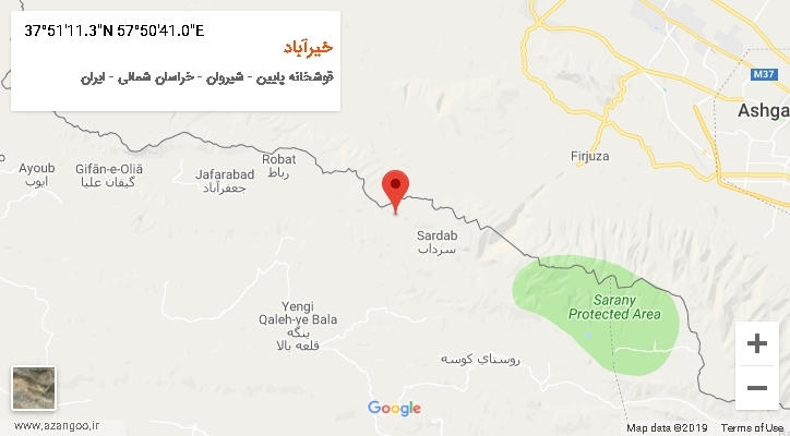 روستای خیرآباد بر روی نقشه