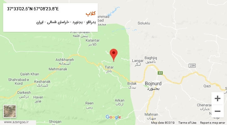 روستای کلاب بر روی نقشه