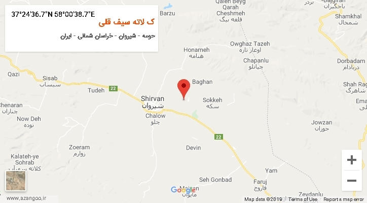 روستای ک لاته سیف قلی بر روی نقشه