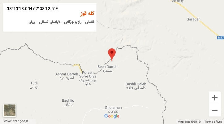 روستای کله قوز بر روی نقشه