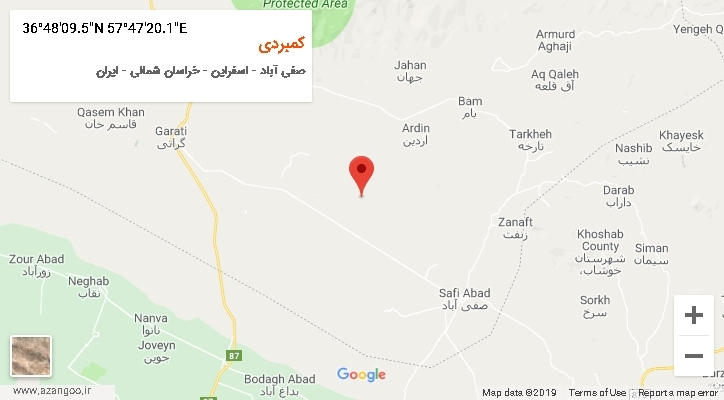 روستای کمبردی بر روی نقشه